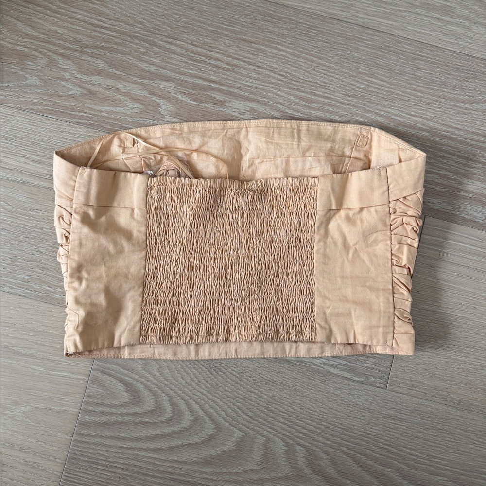 A&F Strapless Poplin Ruched Top - Picture 4 of 4
